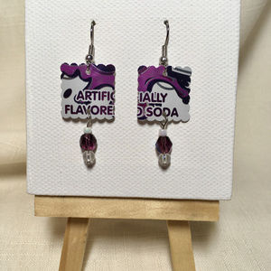 Grape 🍇 Flavored Soda Pop Aluminum Can Earrings